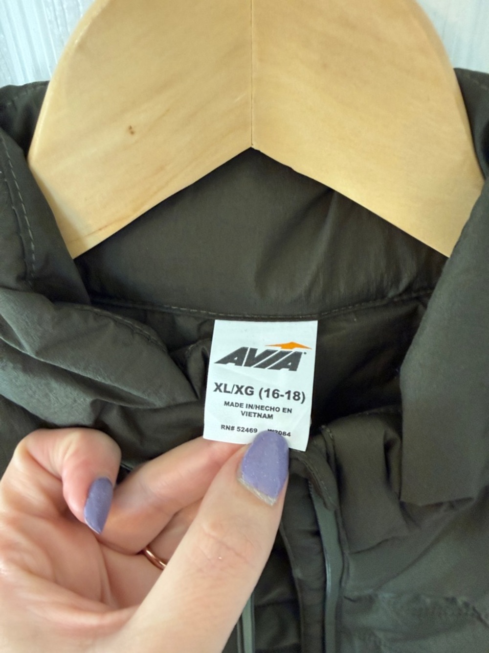 Avia Olive Green Quilted Vest with Stand Collar - Picture 2 of 6